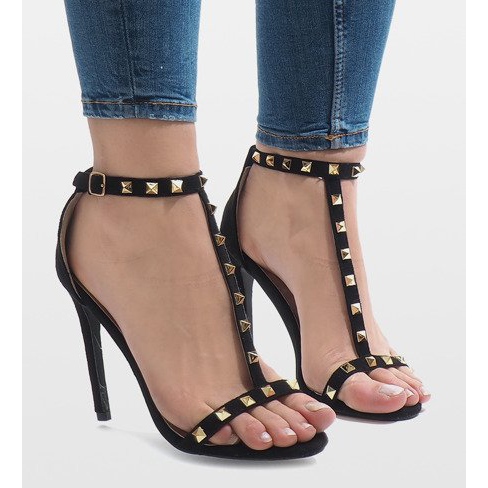 Svarta högklackade sandaler FB-31 2