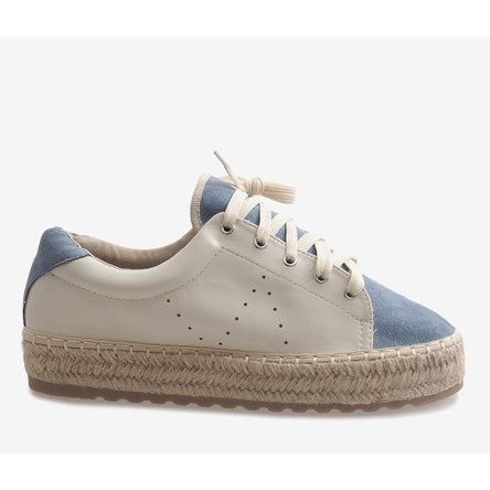 Blå snörade espadriller LX-07 brun 2