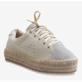 Grå snörade espadriller LX-07 1