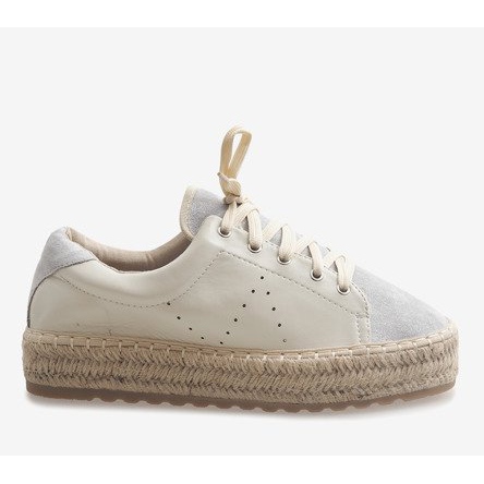 Grå snörade espadriller LX-07 2