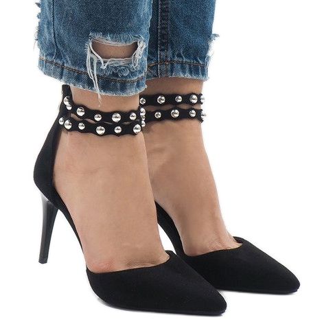 Svarta högklackade sandaler B-51 1