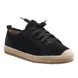 Svart BB02P snörda espadriller 1