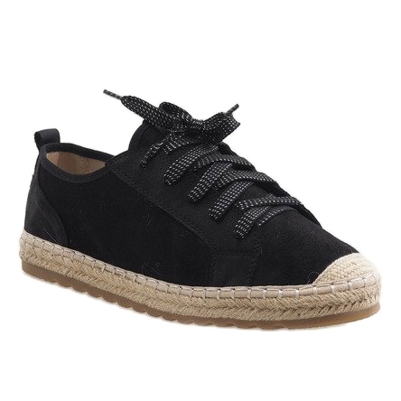 Svart BB02P snörda espadriller 1