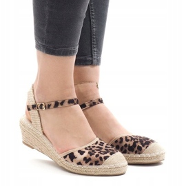 Leopard wedge sandaler espadrilles LLI-3M88-51 mångfärgad 1