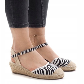 Zebra kil sandaler espadrilles LLI-3M88-7 vit svart 1