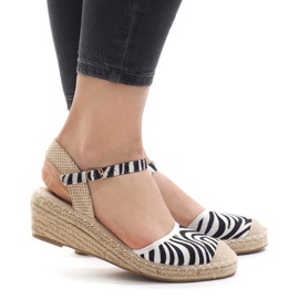 Zebra kil sandaler espadrilles LLI-3M88-7 vit svart 2