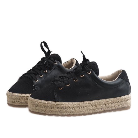 Svarta LX-07 snörade espadriller 2