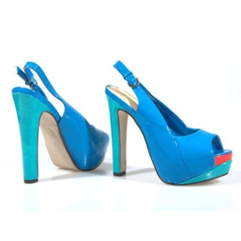 Pumps sandaler på A8030 blå plattform 1