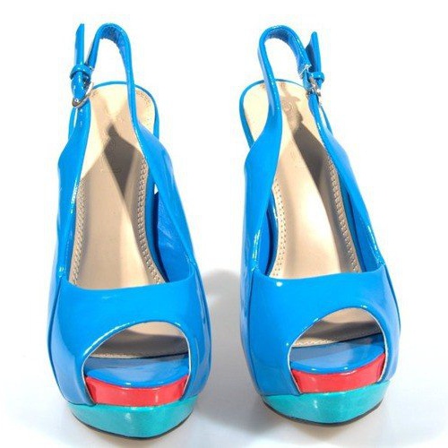 Pumps sandaler på A8030 blå plattform 2