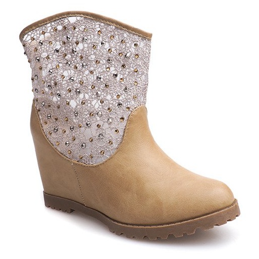 Openwork Ankle Boots 7010 -16 Khaki kaki 1