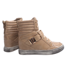 Trendiga guld 7068 Beige sneakers 1