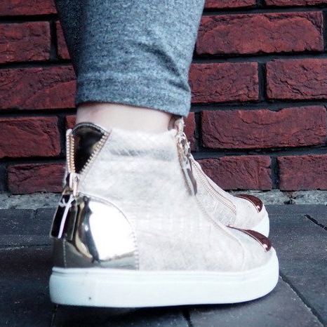 Höga sneakers Q55 guld gyllene 2