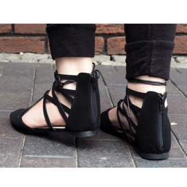 Öppna / bundna balettsandaler 6701 Svart 1