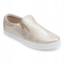 Glänsande sneakers WL24A guld gyllene 1