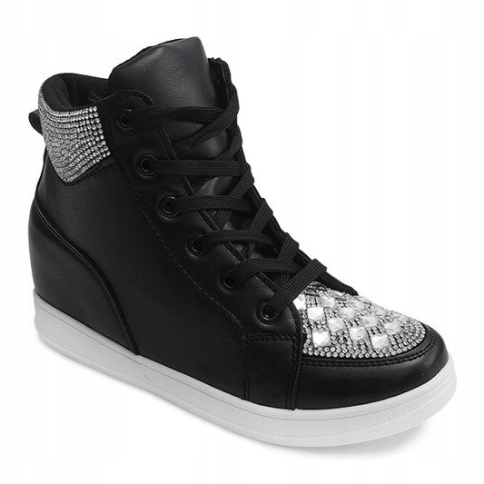 Sneakers med paljetter C7165 Svart 1