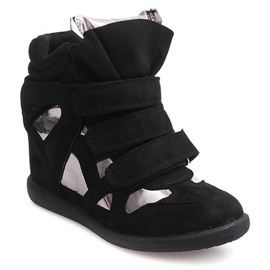 Wedge Sneakers Med kardborreband 6041 Svart 1