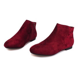Suede Booties Chelsea stövlar 7-106 Röd 1