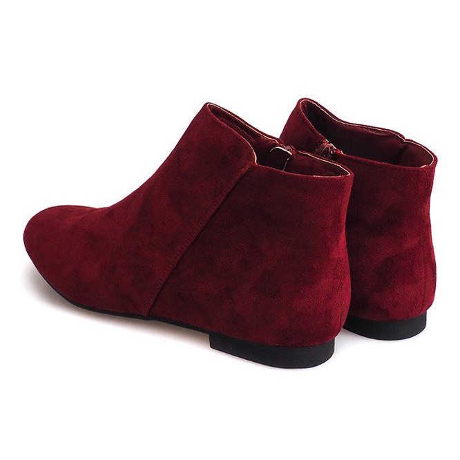 Suede Booties Chelsea stövlar 7-106 Röd 2