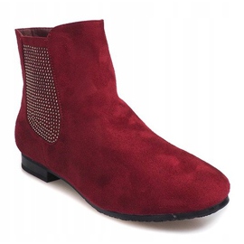 Suede Booties Jodhpur 7-133 Claret röd 2