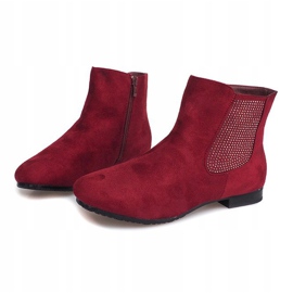 Suede Booties Jodhpur 7-133 Claret röd 1