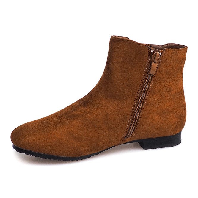 Suede Booties Chelsea stövlar 7-133 Camel brun 1