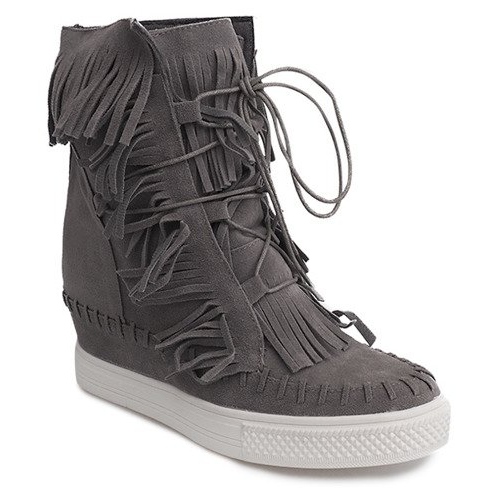Wedge Sneakers With Fringes Boho 7A1453 Grå 2