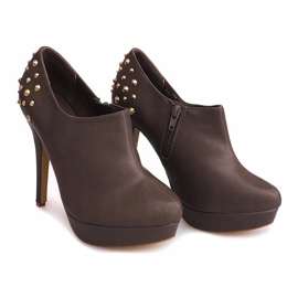 Eleganta stövlar på hög klack 8860P kaki 1