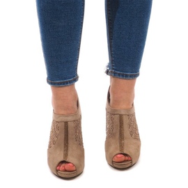 Öppna stövlar på högklackad LL05 khaki mångfärgad grön 1