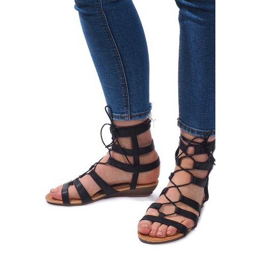 Gladiator Roman Sandals 8515 Svart 1