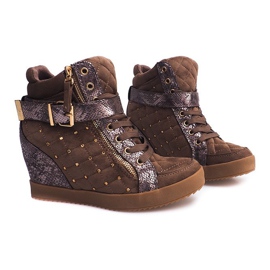 Wedge Sneakers 6227-Y Khaki mångfärgad grön 1