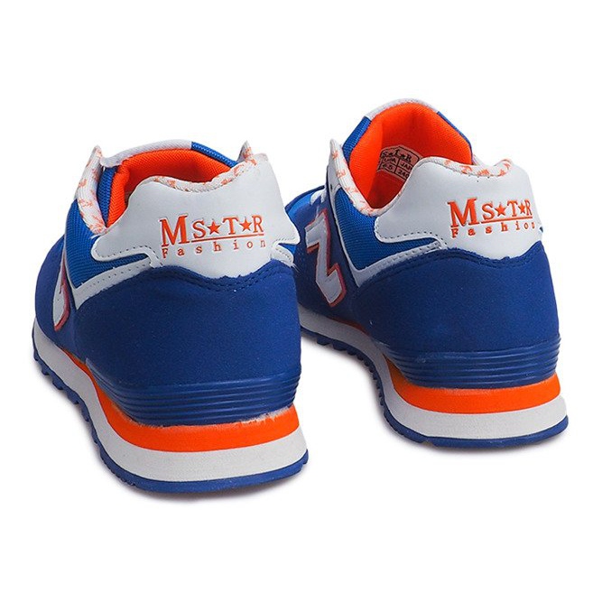 Sportowe Sneakers JK-33 ROYAL / WHITE / ORANGE blå 2