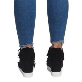 Wedge Sneakers With Fringes Boho AT-0613-1 Svart 2
