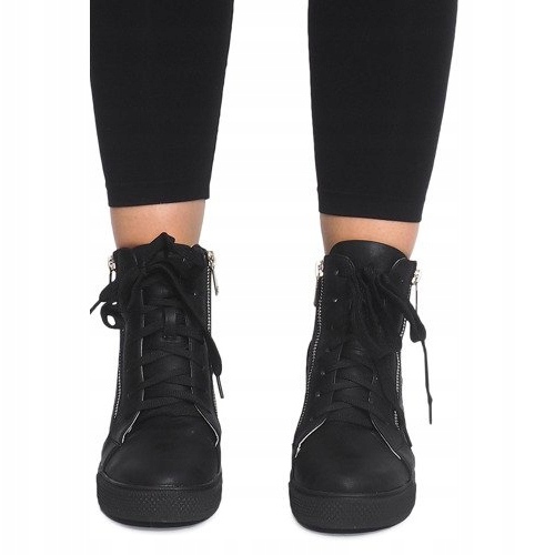 Openwork Wedge Sneakers HQ881 Svart 2