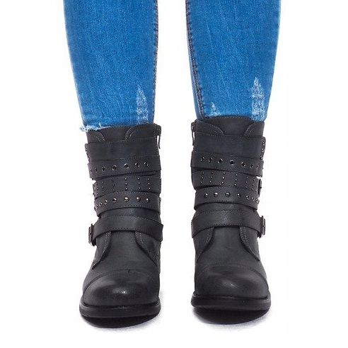 Varma stövlar med spänne M172 grå 2