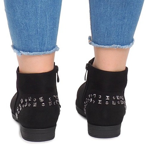 Mocka stövlar med dubbar 30696 svart 2