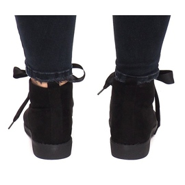 Suede Booties and Bows C-15 Black svart 1