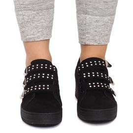 Sneakers Med kardborreband med paljetter AB-3 Svart 1