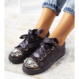 Rikt dekorerade sneakers 6192 grå 2