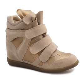 Wedge Sneakers R9686 Beige 1