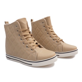 Quiltade sneakers Z043 Beige 1