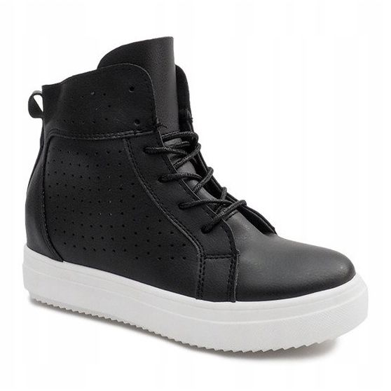 Openwork Wedge Sneakers NB53P Svart 2
