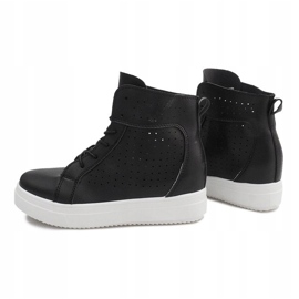Openwork Wedge Sneakers NB53P Svart 1