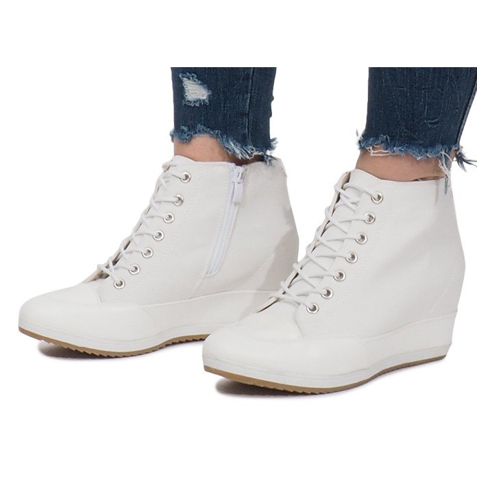 White Wedge Sneakers Capucine Material vit 2