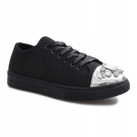Black Diamond dekorerade sneakers svart 1