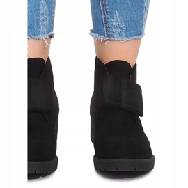 Suede Booties and Bows FA162 Black svart 1