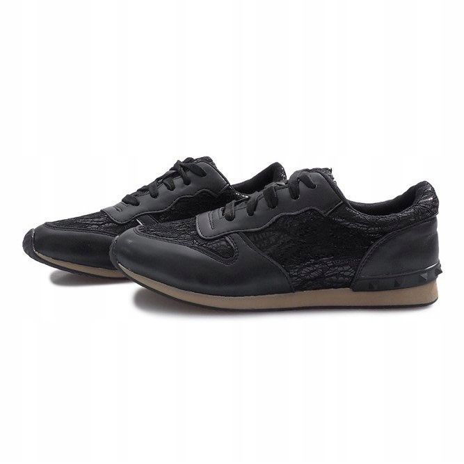 Svarta sneakers med spets Lou 1