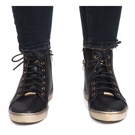 Svarta openwork Maud sneakers 2