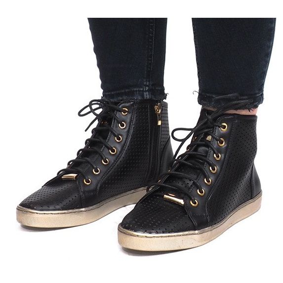 Svarta openwork Maud sneakers 1