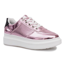 Adele Pink Lacquered Openwork Sneakers svart rosa 1