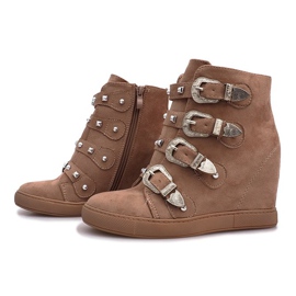 Rosa mocka sneakers med Maya spännen brun 1